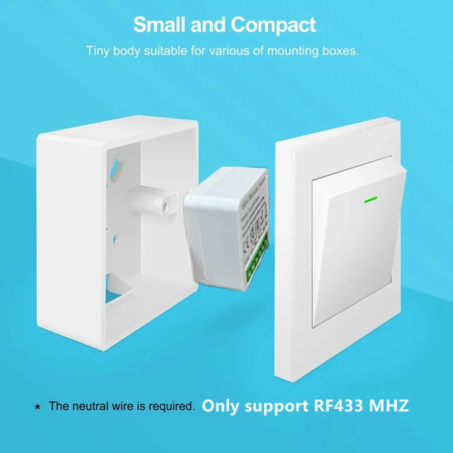 433Mhz RF 86 Wall Panel Switch Wireless Smart Switch Light  with Remote Control Mini Relay Receiver Home Led Light Lamp Fan