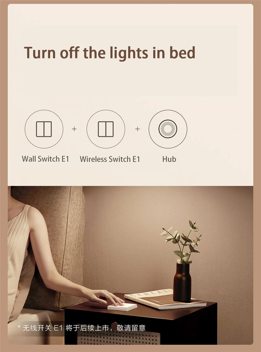 Aqara Smart Wall Switch E1 ZigBee 3.0 Wireless Smart Home Light Button No With Neutral Fire Wire For Xiaomi Mi Home Homekit APP