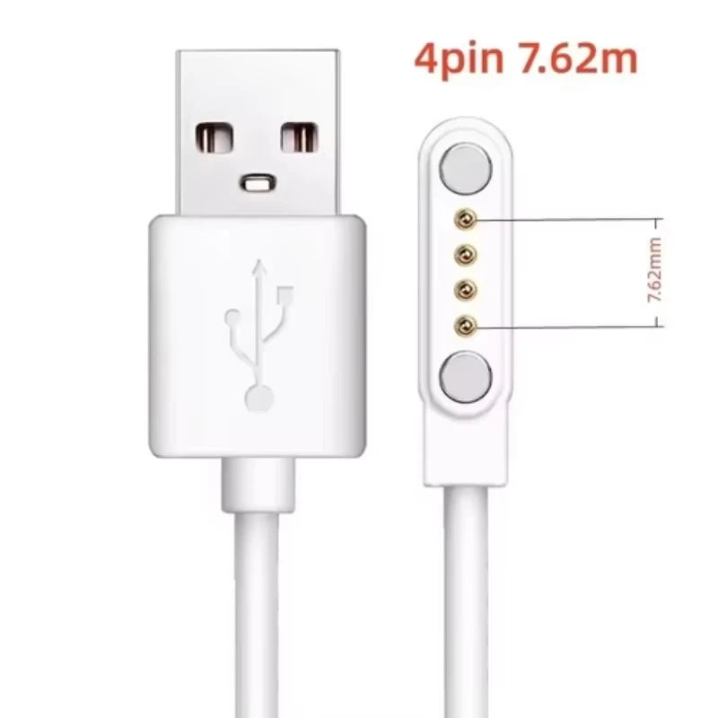Magnetic Charge Charging Cable For Smart Watch For 2 Pins 2.84/4/7.62mm Distances Black Novel USB Power Charger Cables Universal
