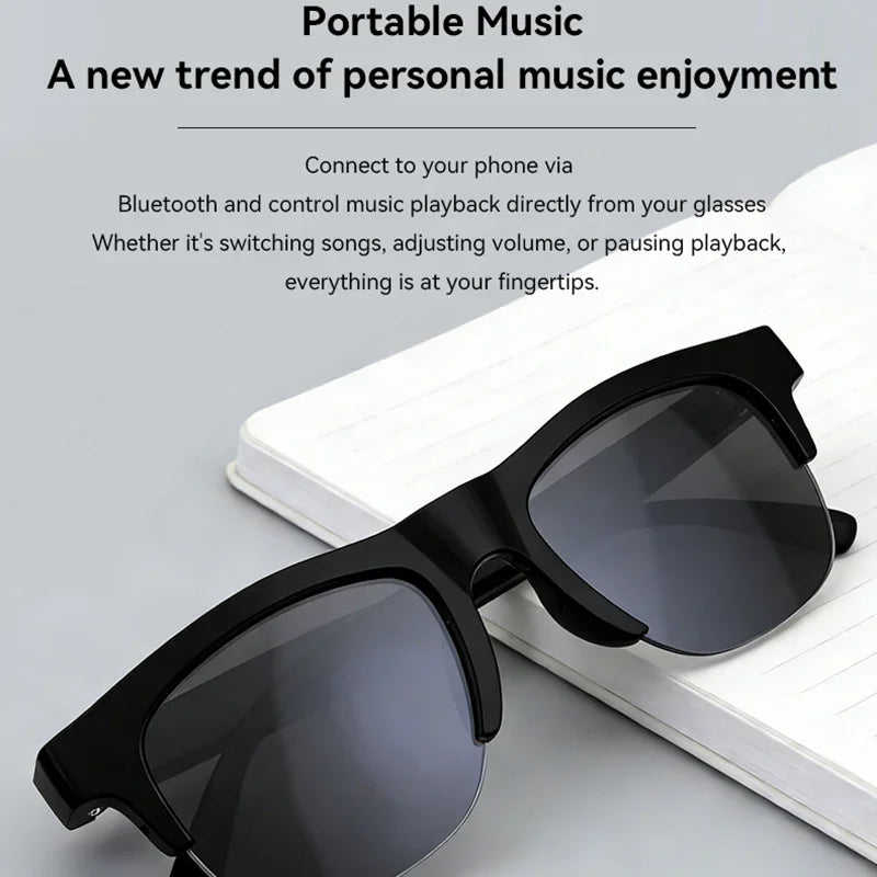 Smart AI Bluetooth Sunglasses Glasses Call Outdoor Sports Headphones HIFI Black Technology Anti-touch UV For Men And Women New
