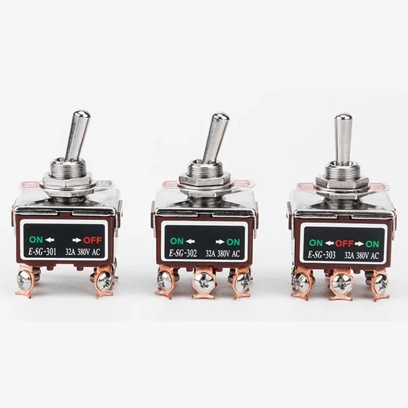 Copper Pin High Current Toggle Switch 2/3/4/6/8/9/12Pin Self Locking Rocker Switch E-SG-1321/1322/1021/1121/123/223