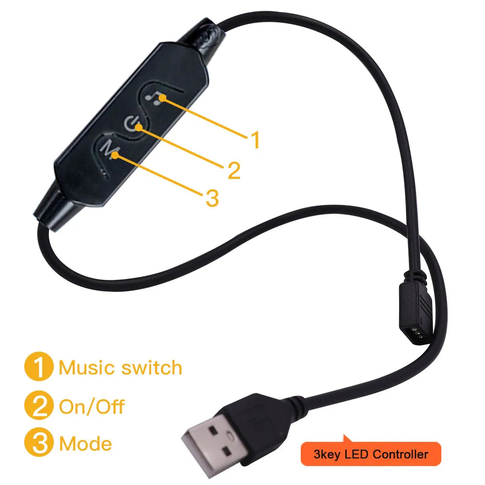 Wifi Bluetooth-compatible RGB COB LED Strip Light 5V 24key 44key Kit Remote Control 576LED High Density Linear Lights Flex Tape