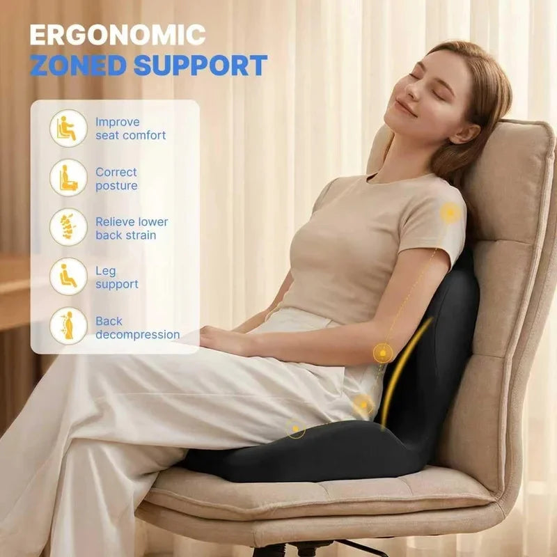 Seat Cushion for Office Chair Ergonomic Memory Foam Seat Cushion with Back Support for Stress Relief Lumbar Support Car Office