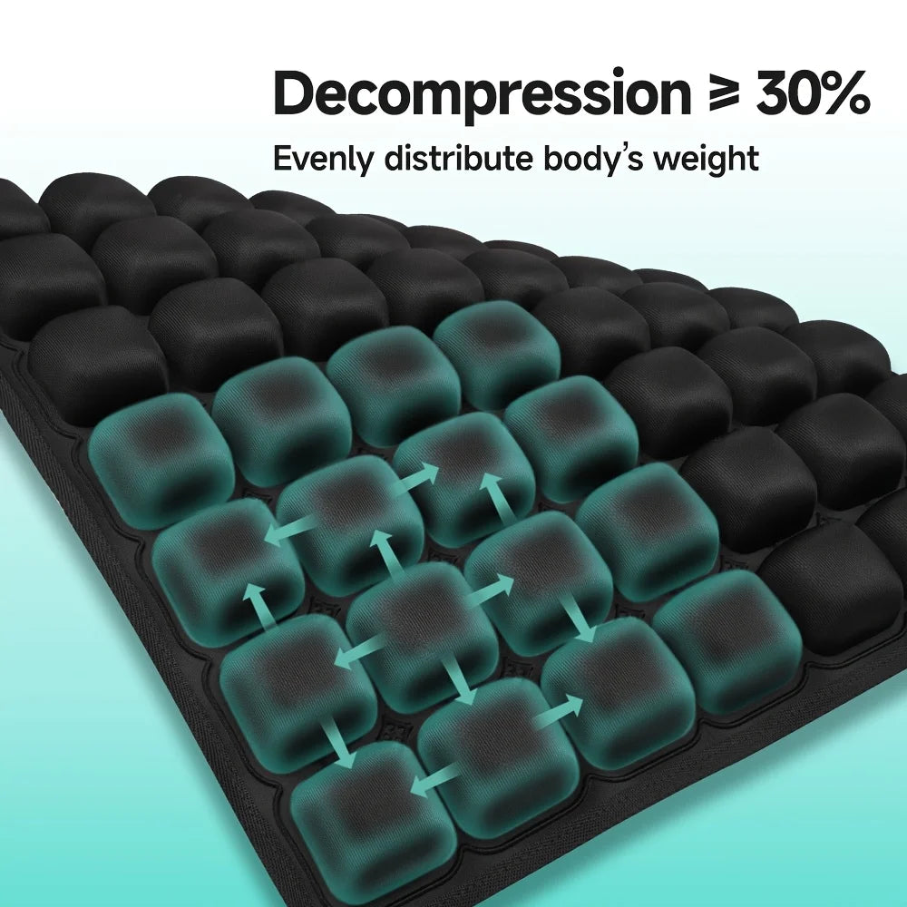 3D Ergonomic Cushion Designed for Extended Sitting Suitable for Office Chairs Car Seats Featuring Adjustable Inflatable Design