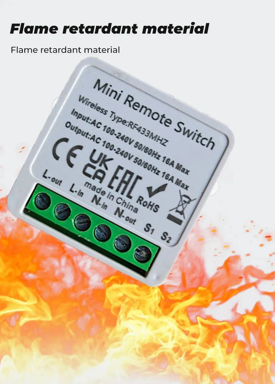 433Mhz RF 86 Wall Panel Switch Wireless Smart Switch Light  with Remote Control Mini Relay Receiver Home Led Light Lamp Fan