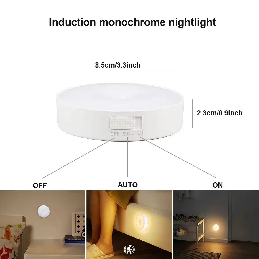 Type-C Motion Sensor Light Rechargeable Light Lamp Bedside LED Night Light for Stairs Hallway Cabinet Closet Bedroom Nightlight