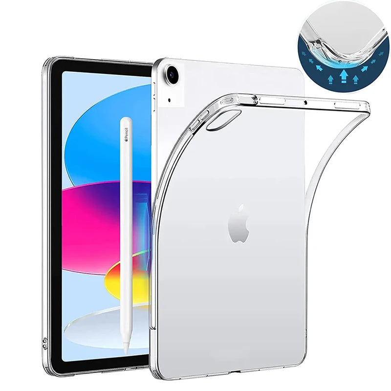 TPU Transparent Silicone Case For iPad 10th generation Mini 6 Air 5 10.9 Shockproof Cover For iPad 10.2 7th 8th 9th Pro 11 12.9
