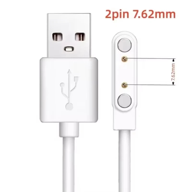Magnetic Charge Charging Cable For Smart Watch For 2 Pins 2.84/4/7.62mm Distances Black Novel USB Power Charger Cables Universal