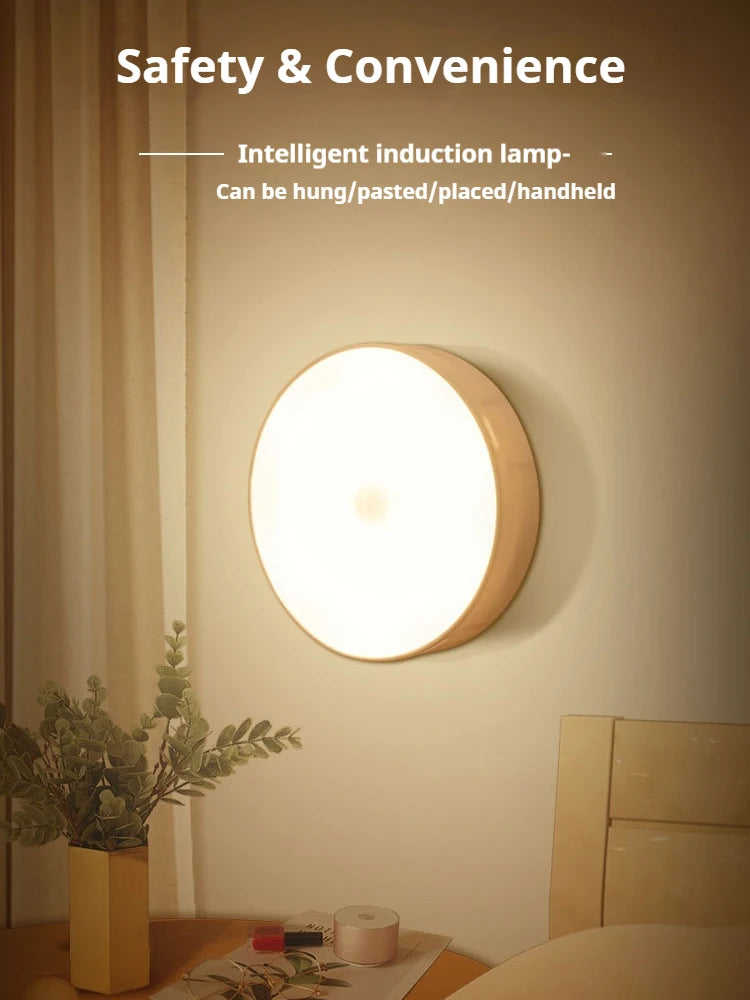 Type-C Motion Sensor Light Rechargeable Light Lamp Bedside LED Night Light for Stairs Hallway Cabinet Closet Bedroom Nightlight