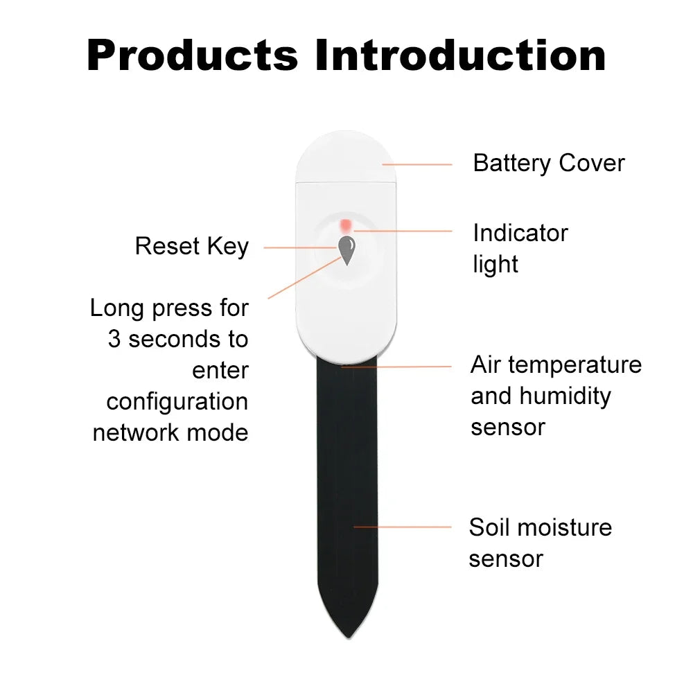 Tuya ZigBee Soil Moisture Tester Humidity Meter Farm Lawn Plants Flower Soil Monitor Sensor Hygrometer Convenient Gardening Tool