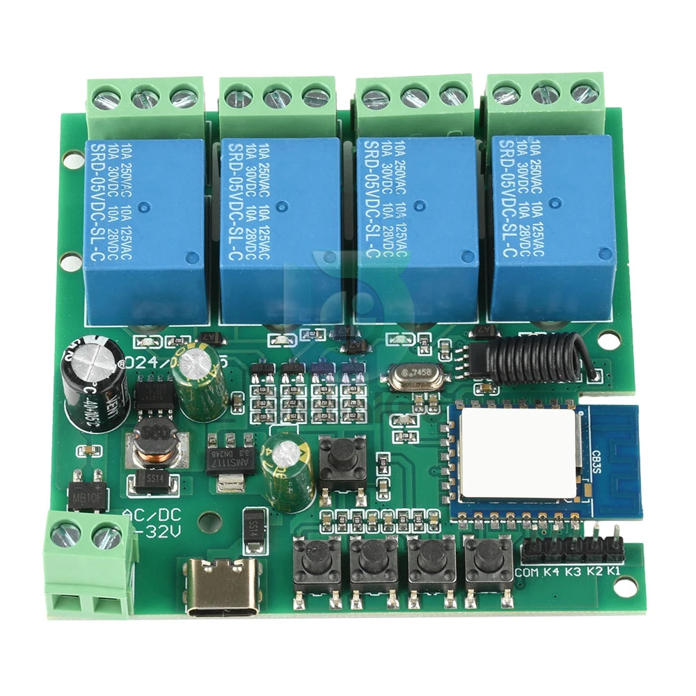4CH Wifi Relay Smart Wireless Switch Module USB 5V DC/AC 7-32V RF 433MHz Smart Home Lifestyle Switch With Tuya