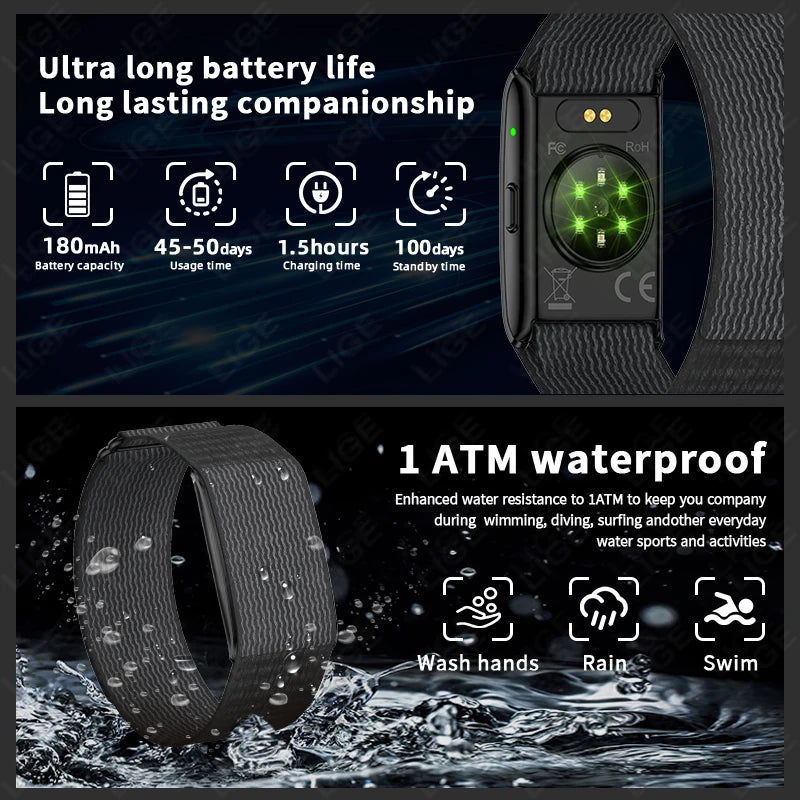 New GPS Trajectory AI Health Bracelet Heart Rate Blood Pressure HRV Monitor Call Reminder Smart Watch Sport Band Fitness Tracker