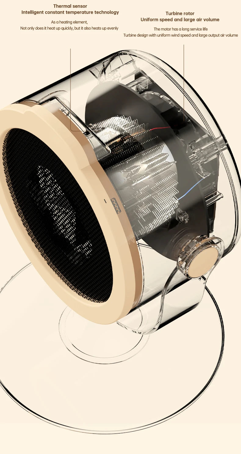 500W Electric Heater Quick Heating Compact 90° Adjustable Angle Portable Desktop Heater Silent Energy Efficient For Home Office