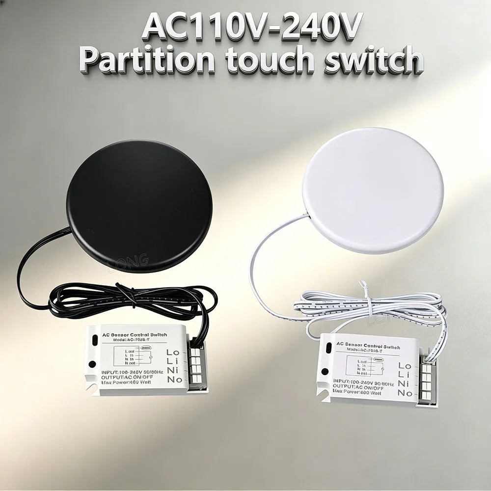 Touch Switch Sensor AC220V LED Cabinet Closet No-Drilling Penetrating Wood Panel Hidden Touch Sensor For Wardrobe Cupboard