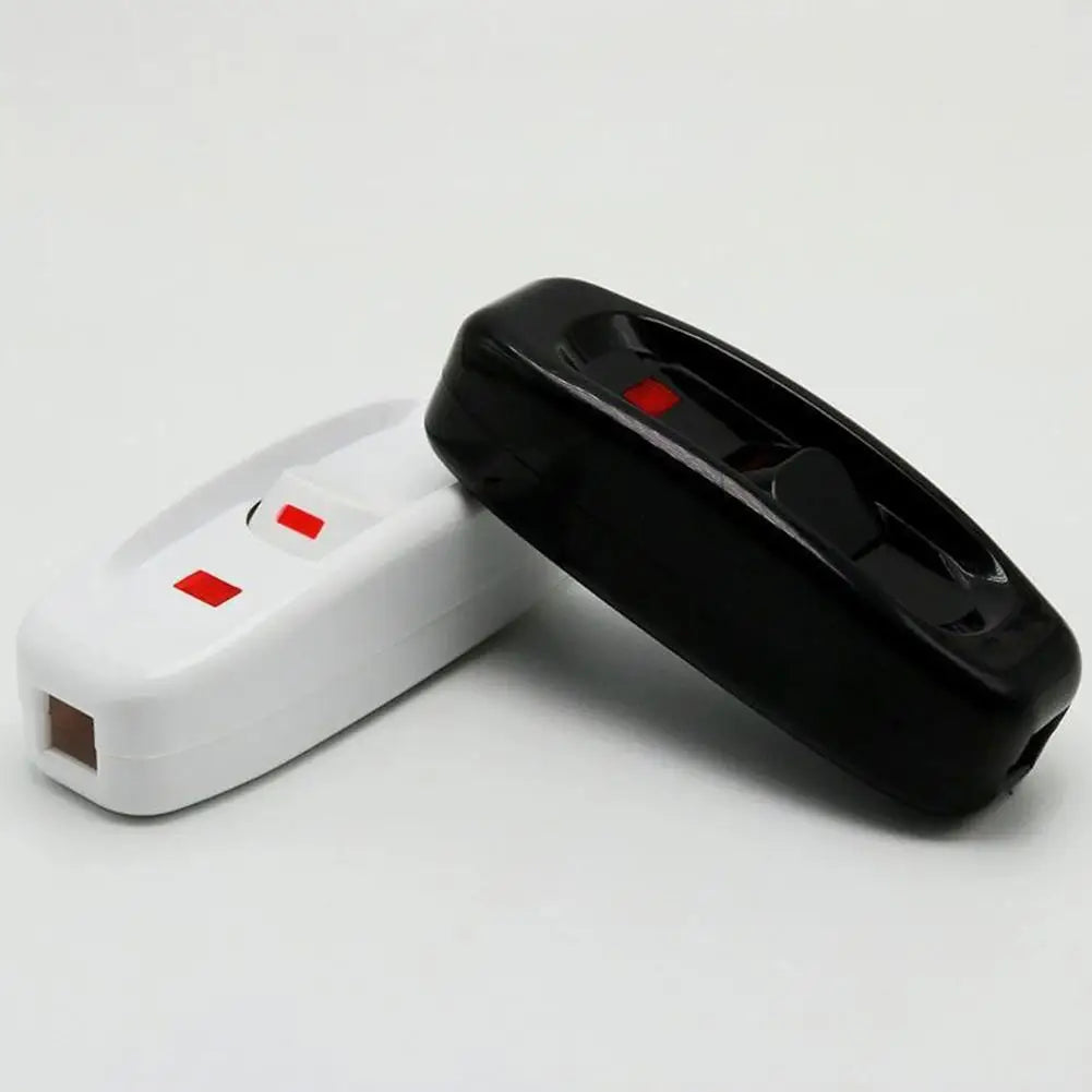 1pcs Inline Cord Black White 220V 10A Heavy Duty Thru On Off Lamp Bulb Wall Line Button Control With