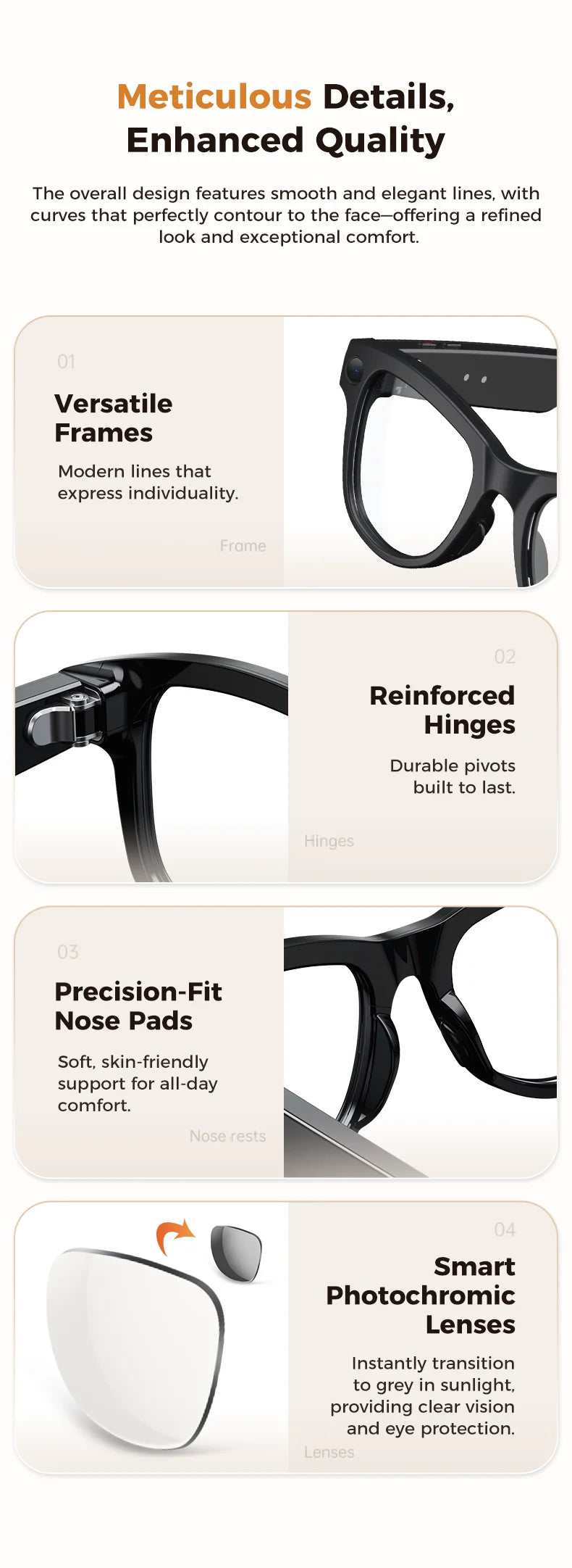 2026 New 32G Memory 800W 4K Camera Smart Glasses Men Photos&Videos 3600mAh Power Bank 120+Languages Translation AI Glasses Women