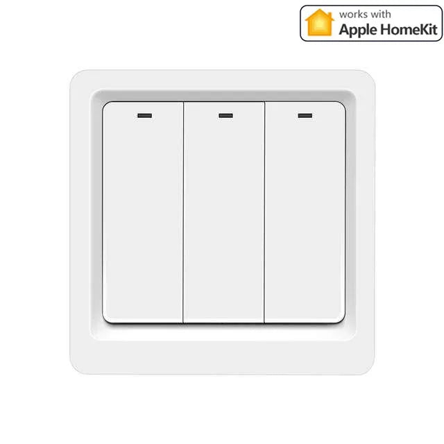 For Apple Homekit Smart Light Switch Panel Switch Remote Control Wall Switches 1/2/3 Gang Smart Home Wifi Switch Works With Siri