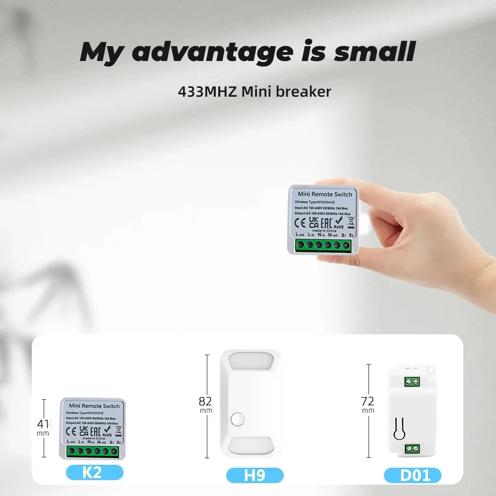 433Mhz RF 86 Wall Panel Switch Wireless Smart Switch Light  with Remote Control Mini Relay Receiver Home Led Light Lamp Fan