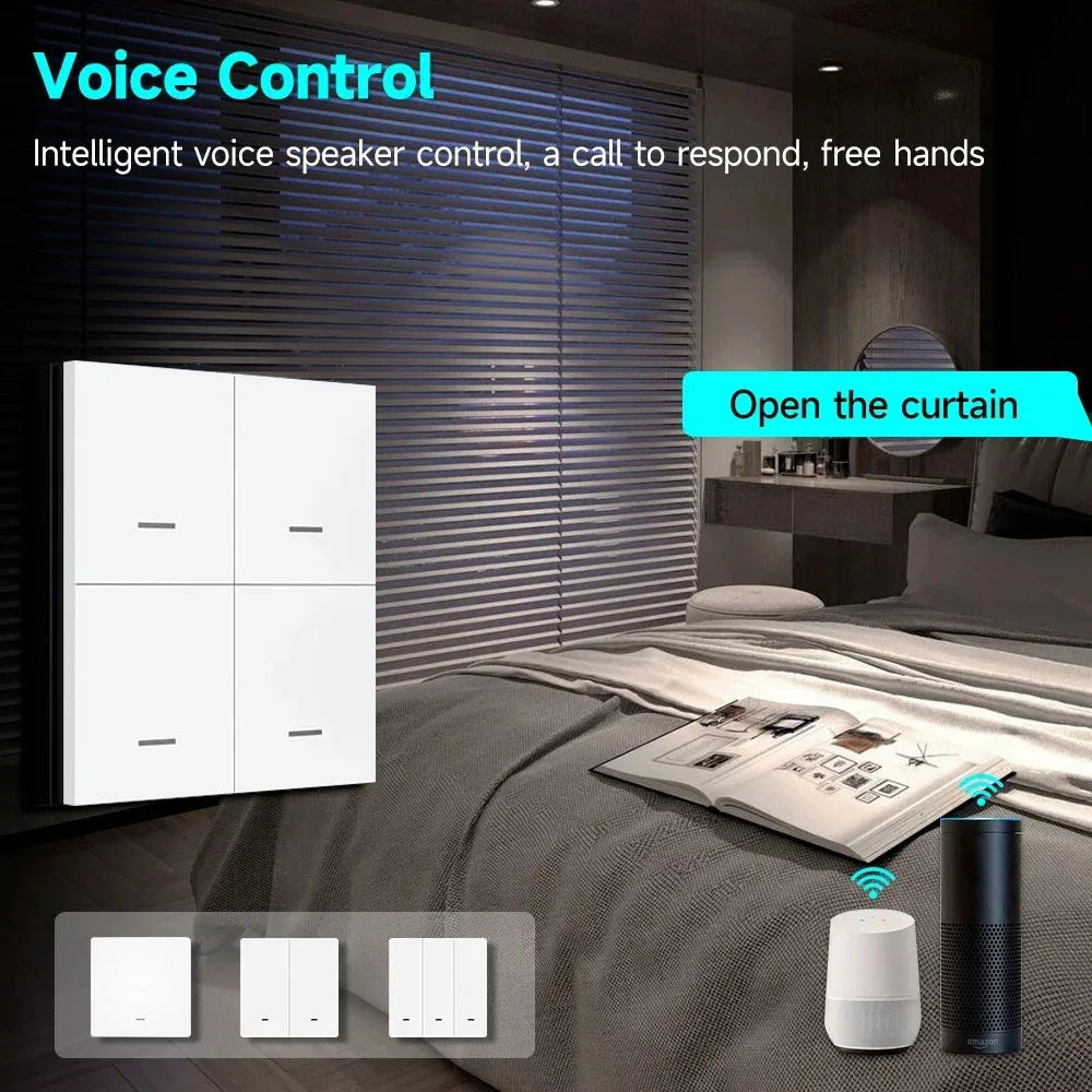 Tuya Zigbee 3.0 Smart Scene Button Switch – 1/2/3/4 Gang Wireless Remote Controller – Works with Smart Life/Tuya App & Home Assi