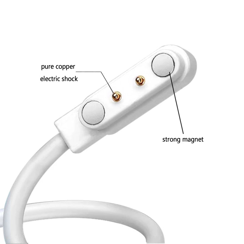 Magnetic Charge Charging Cable For Smart Watch For 2 Pins 2.84/4/7.62mm Distances Black Novel USB Power Charger Cables Universal