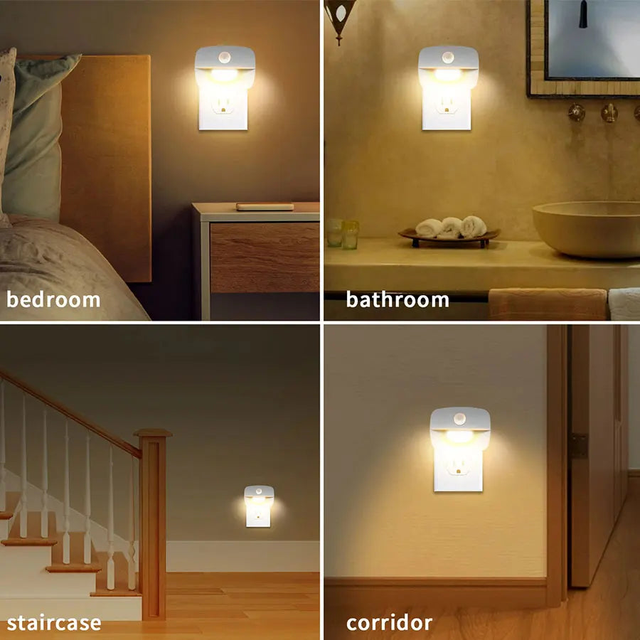 Motion Sensor LED Night Light EU/US Plug in Socket 3 Modes Night Lamp For Room Kitchen Hallway Human Induction Emergency Lightin