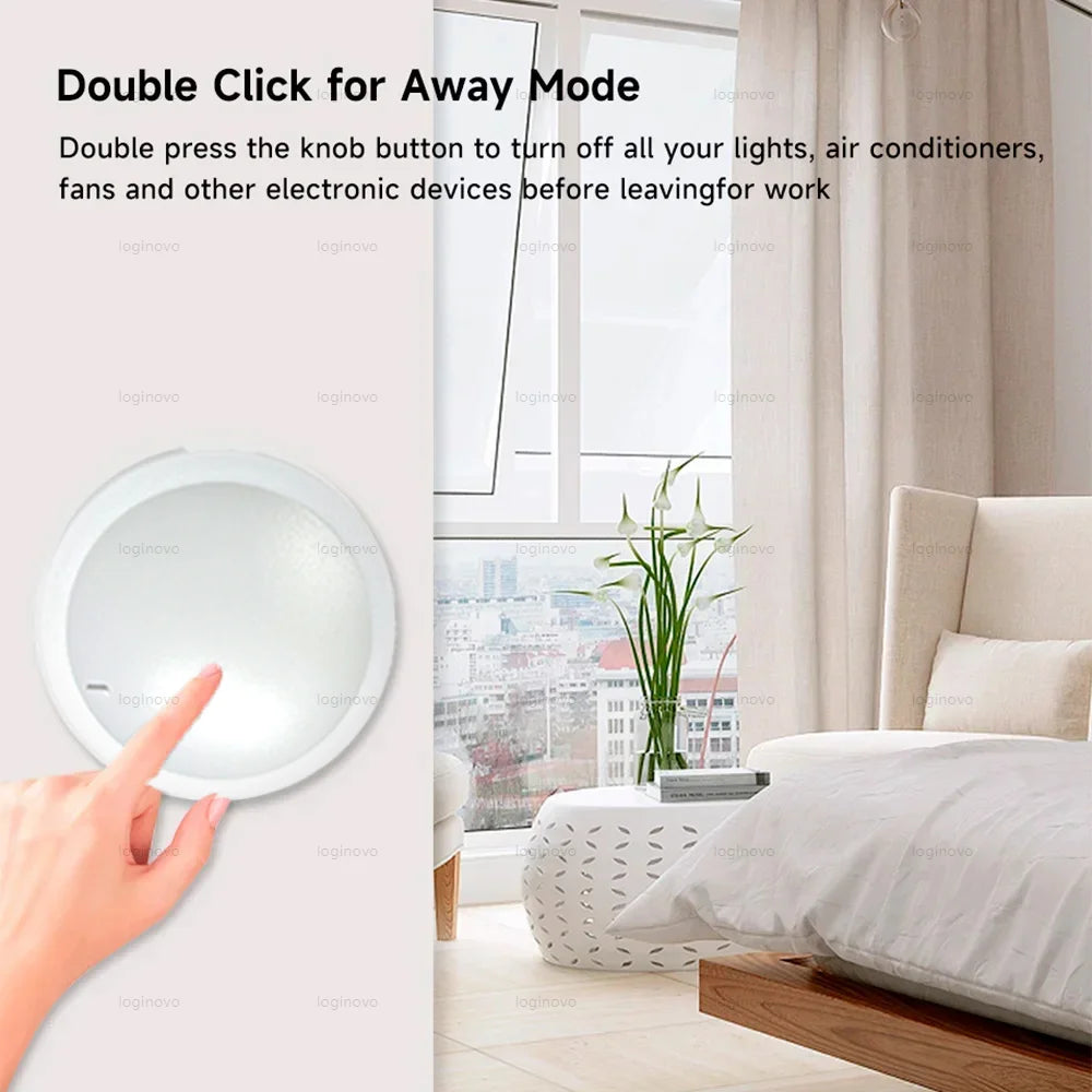 Tuya ZigBee Knob Switch Wireless Scene Button Rotatable Dimmer Controller Switches Remoter Smart Life Home Automation Linkage
