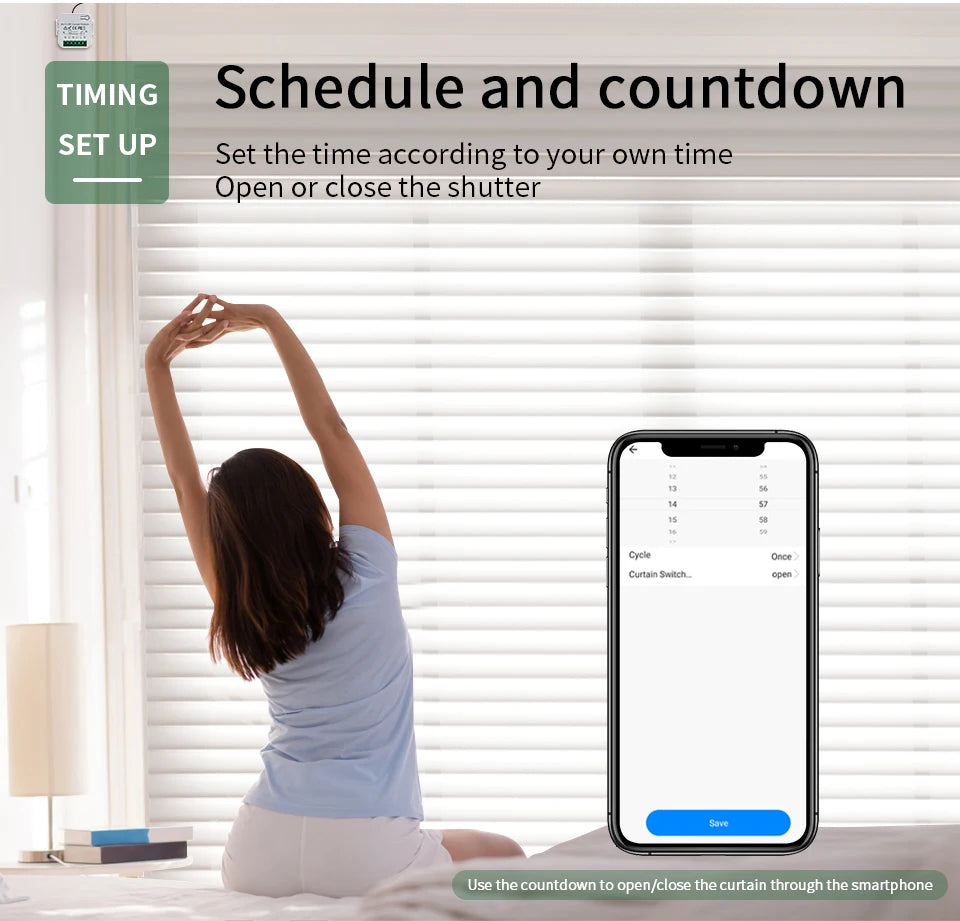 Tuya WiFi Smart Curtain Switch Roller Blinds Shutter Module 433MHz RF Remote Control Works With Alexa Google Home Assistant