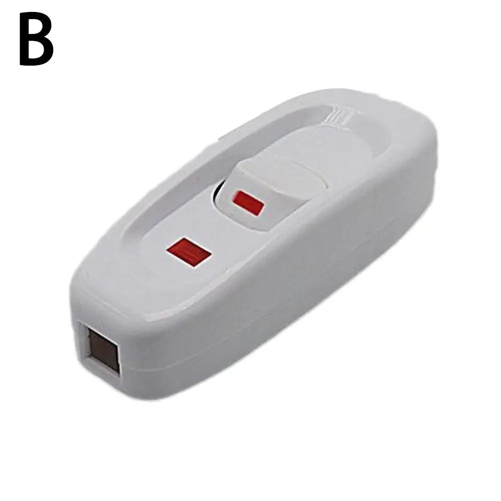 1pcs Inline Cord Black White 220V 10A Heavy Duty Thru On Off Lamp Bulb Wall Line Button Control With