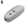 1pcs Inline Cord Black White 220V 10A Heavy Duty Thru On Off Lamp Bulb Wall Line Button Control With