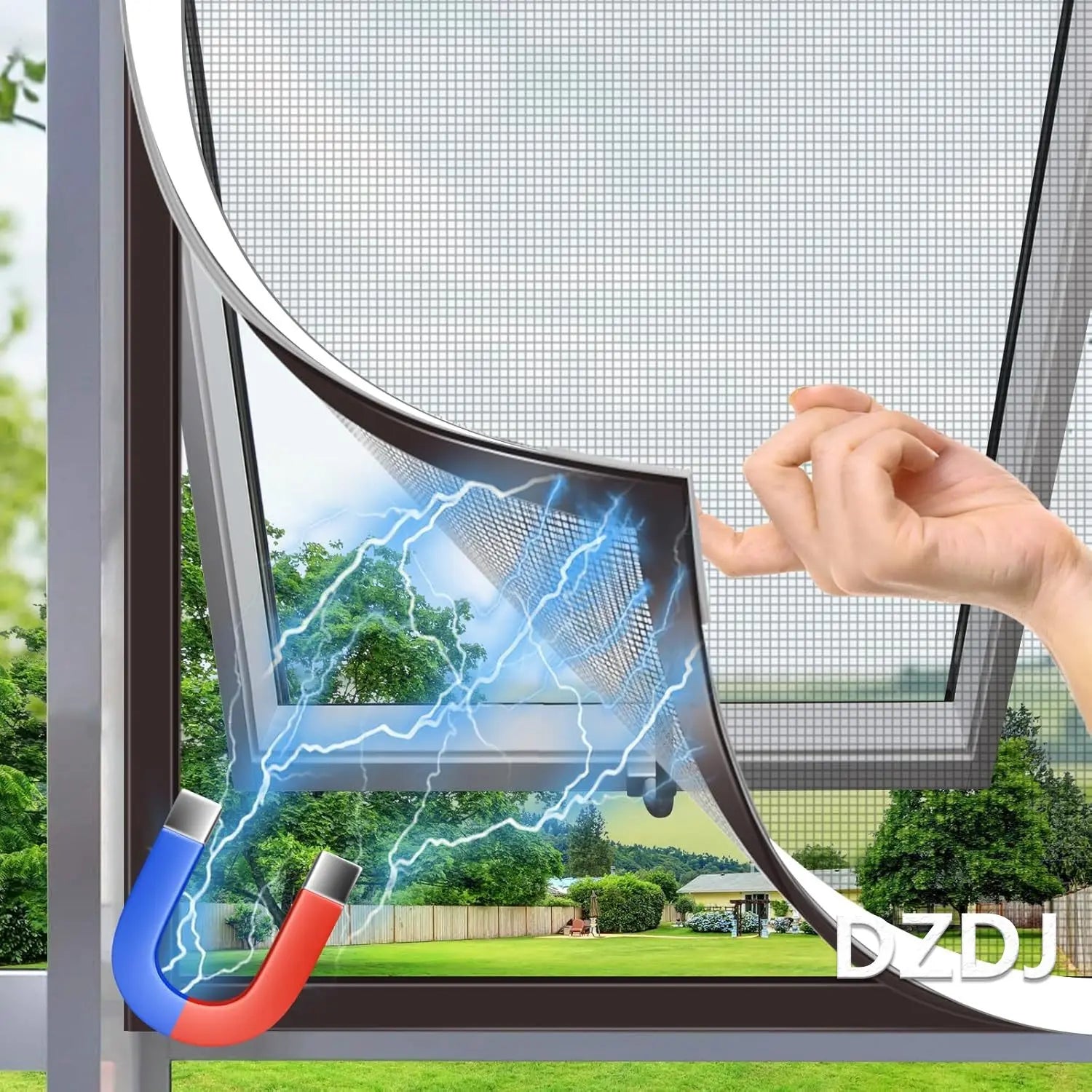 Magnetic mesh mosquiteras para ventana, invisible screen window,  household self-adhesive,simple mosquito net，Automatic shutdown