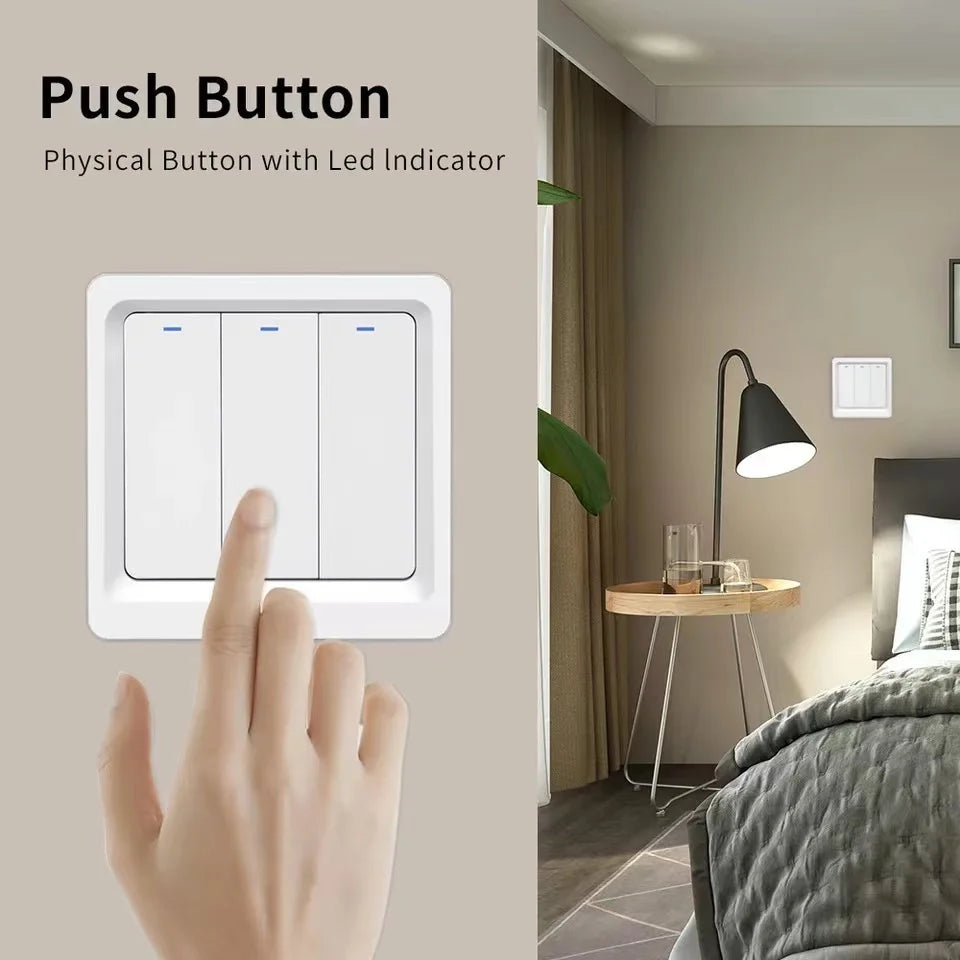 For Apple Homekit Smart Light Switch Panel Switch Remote Control Wall Switches 1/2/3 Gang Smart Home Wifi Switch Works With Siri