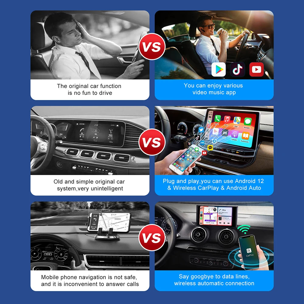 Android 13 CarPlay Ai Box Wireless Box for Netflix YouTube Wireless Carplay Android Auto Car Smart Systems for Wired Carplay
