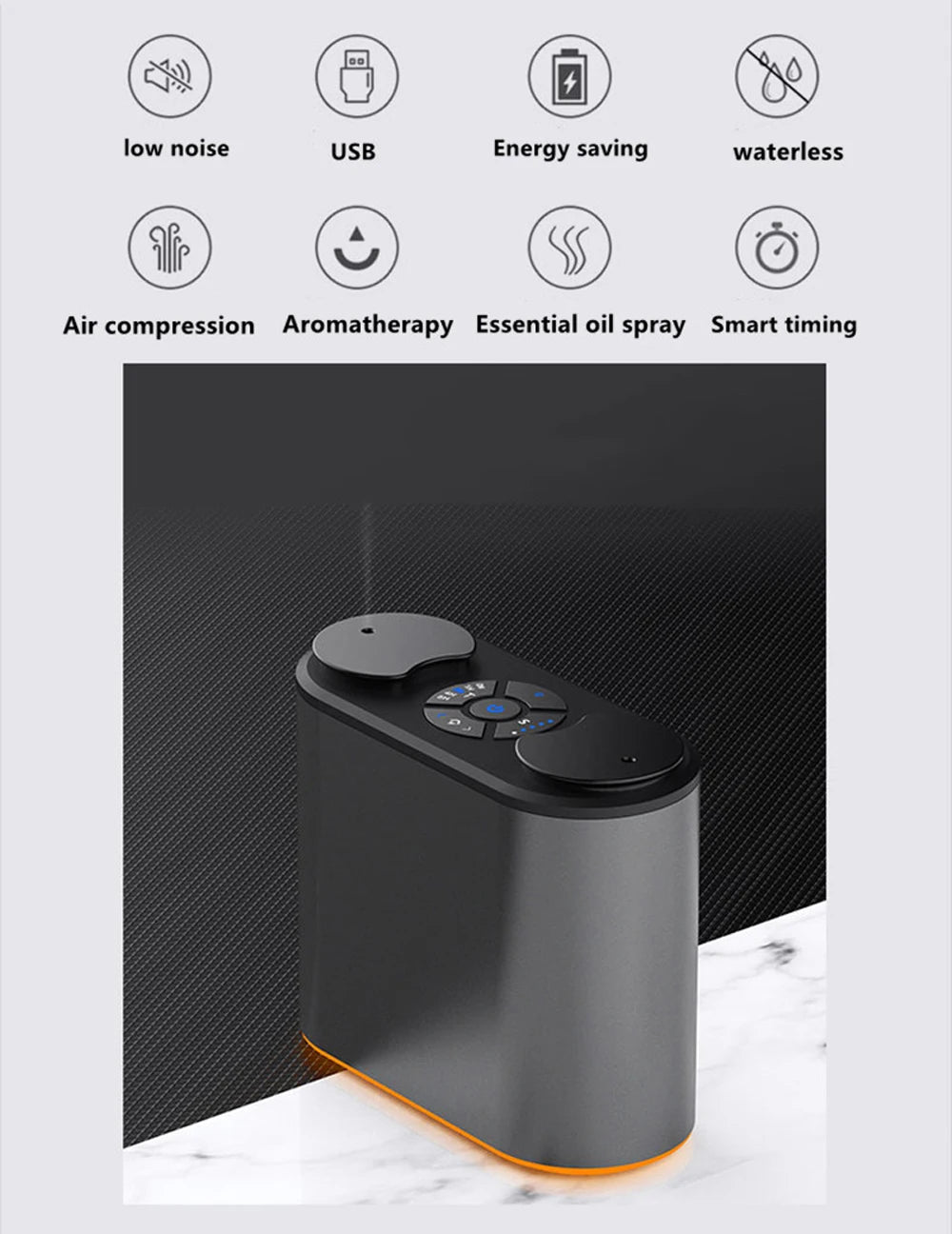 Waterless Aroma Diffuser Aromatherapy Essential Oil Diffuser USB Aluminum Scent Nebulizer Diffuser Air Humidifier For Home Hotel