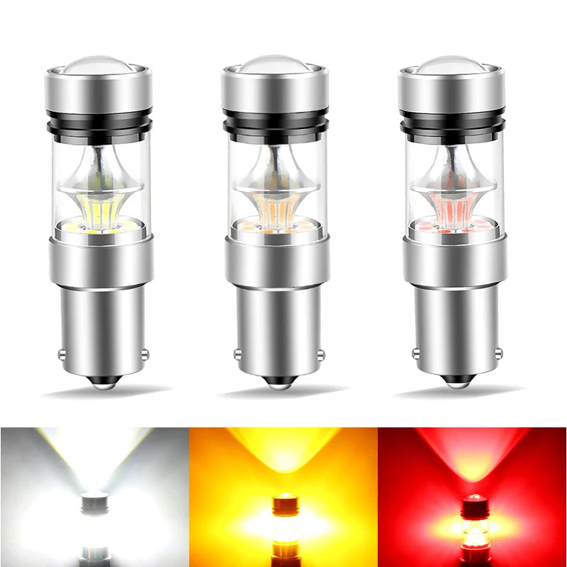 2pcs For VW T5 T5.1 T6 Transporter LED Daytime Running Light DRL Bulb Lamp Canbus No Error P21W BA15S 1156
