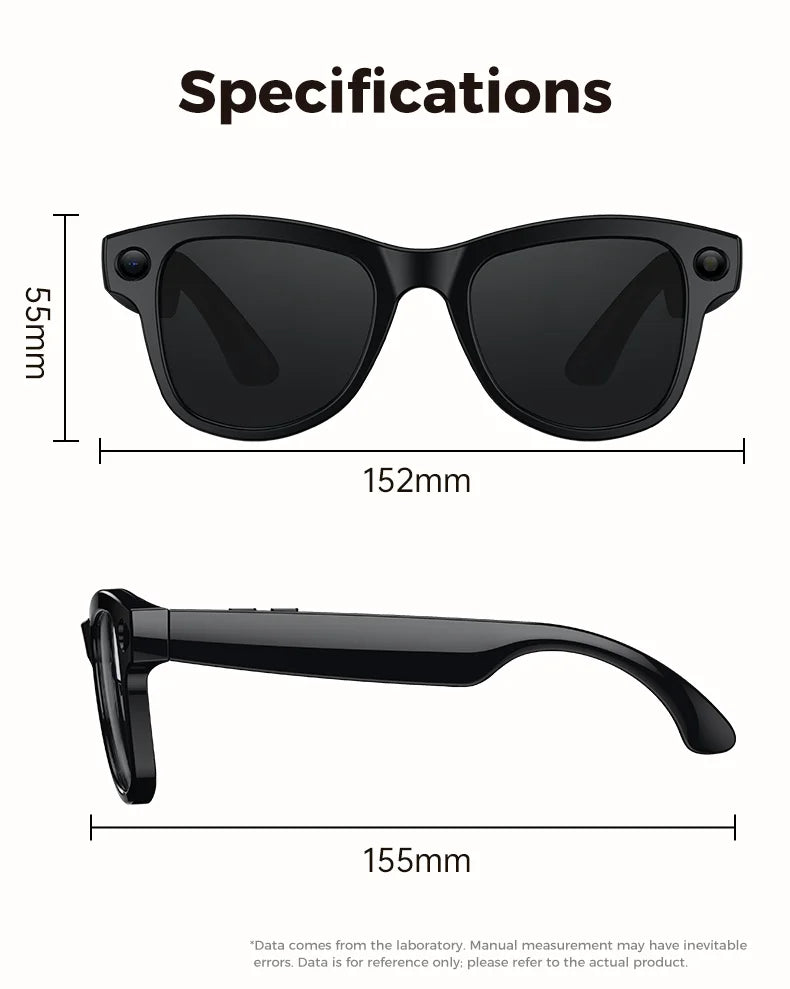 2026 New 32G Memory 800W 4K Camera Smart Glasses Men Photos&Videos 3600mAh Power Bank 120+Languages Translation AI Glasses Women