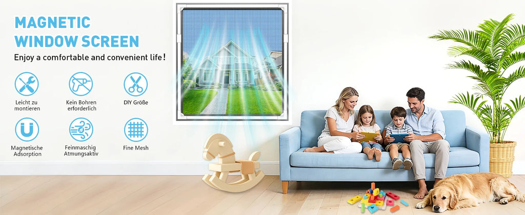 Magnetic mesh mosquiteras para ventana, invisible screen window,  household self-adhesive,simple mosquito net，Automatic shutdown