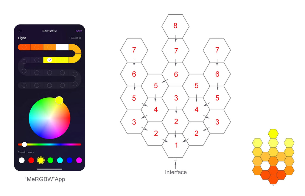 Smart LED Hexagonal Wall Light Quantum Panel APP DIY Music Sync Night Light Game Room Bedroom Home Decor Birthday Christmas Gift