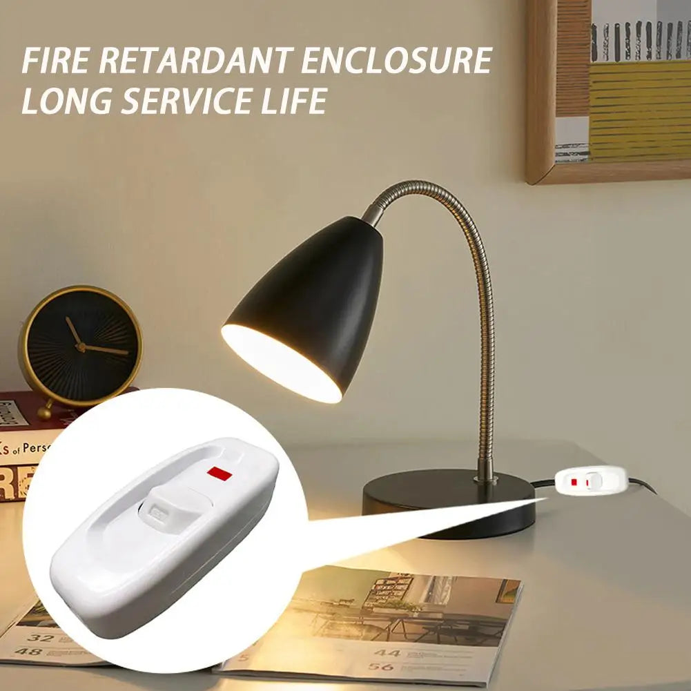 1pcs Inline Cord Black White 220V 10A Heavy Duty Thru On Off Lamp Bulb Wall Line Button Control With
