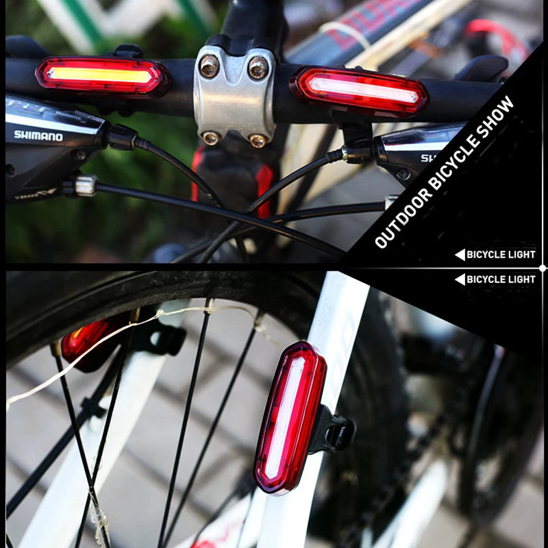 Bike Taillight COB  Bicycle Rear Light With 6 Modes USB Rechargeable Mtb LED Warning Tail Lamp Cycling Accessories