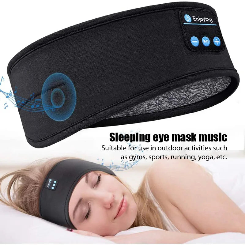 Wireless Bluetooth Music Eye Mask Sports Headband Anti-noise Headphones Talk Running Yoga Music Headwear Wireless Sleep Headphon