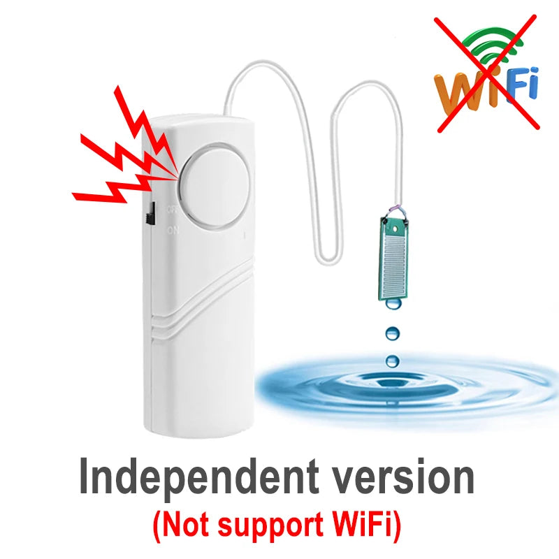 Water Leak Alarm Liquid Leak Detector Flood Overflow Sensor Work 3V Kitchen Bathroom Fish Tank independent Built-in Sound Alarm