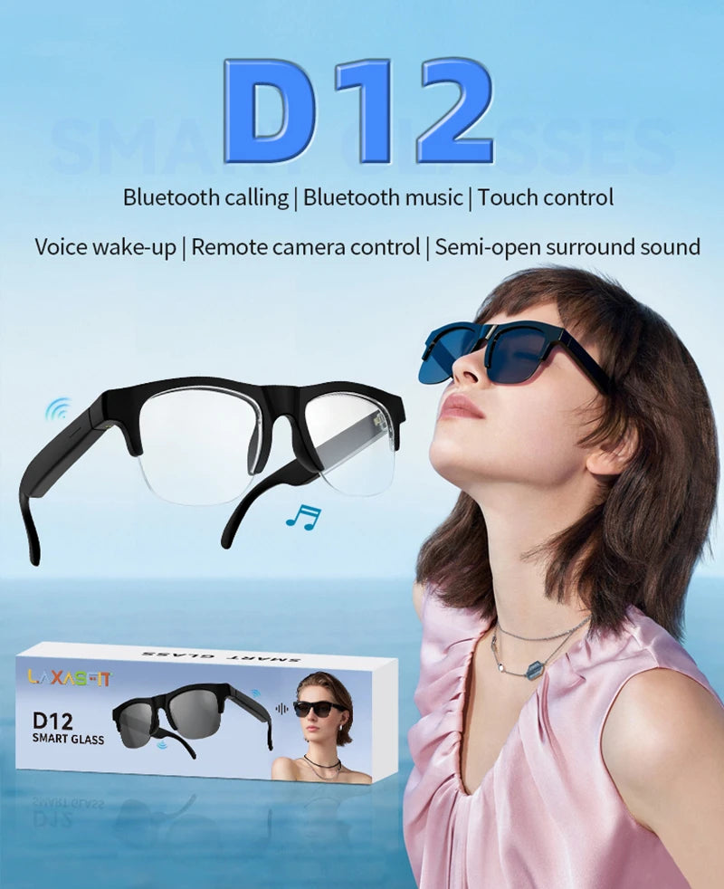 Smart AI Bluetooth Sunglasses Glasses Call Outdoor Sports Headphones HIFI Black Technology Anti-touch UV For Men And Women New