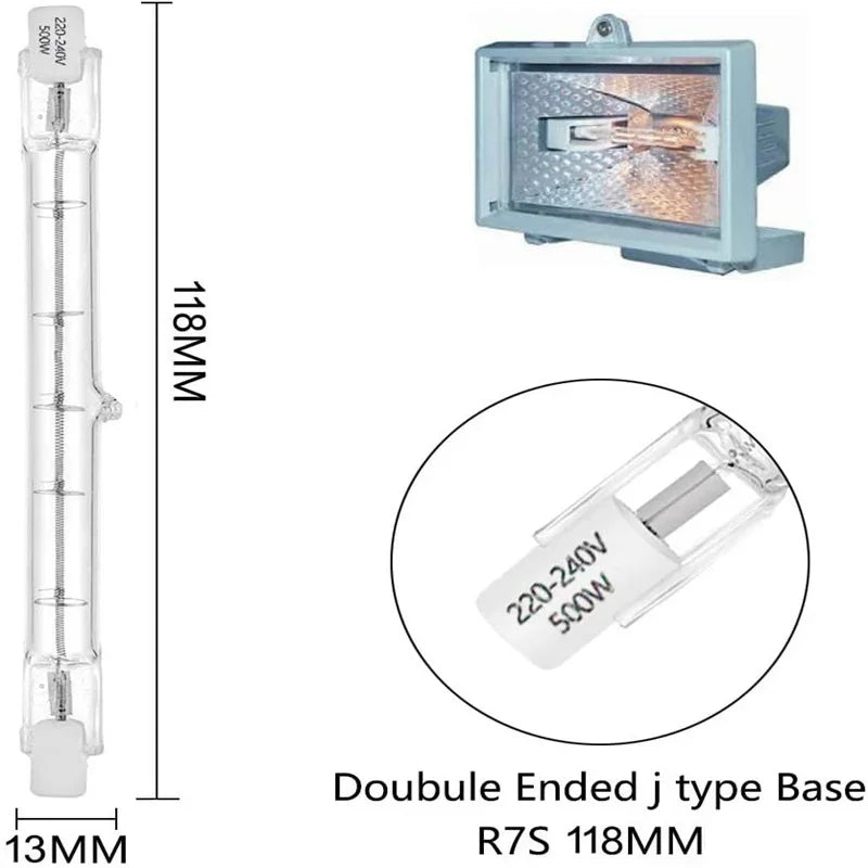 10/50PCS J118 100W 200W 300W LED Glass Tube COB Light Bulb High Power Corn Lamp Replace Halogen Light Wholesale