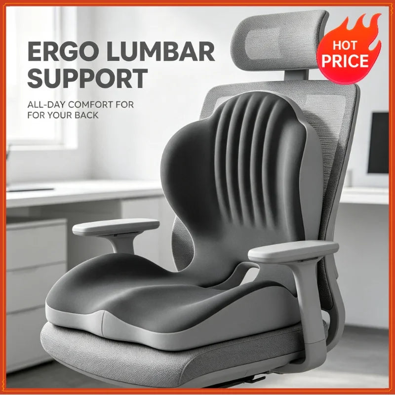 Seat Cushion for Office Chair Ergonomic Memory Foam Seat Cushion with Back Support for Stress Relief Lumbar Support Car Office