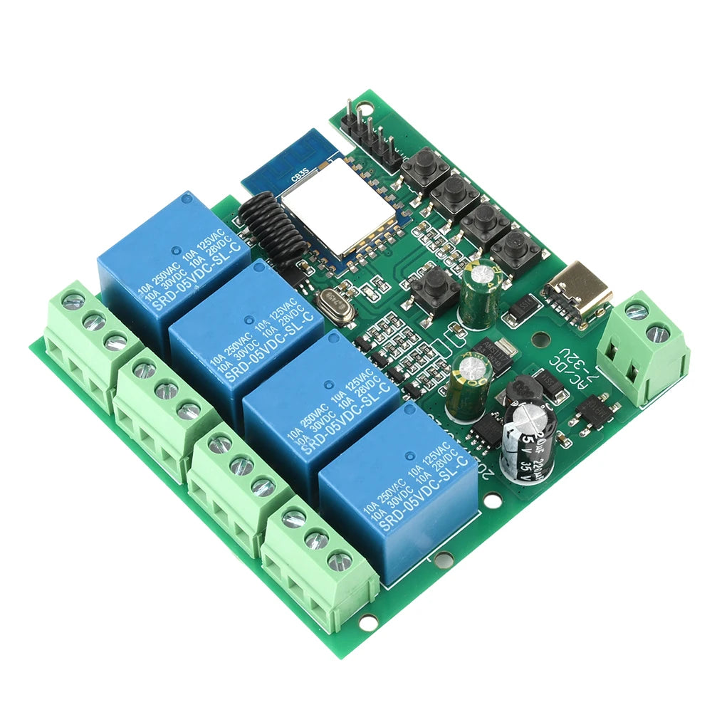 4CH Wifi Relay Smart Wireless Switch Module USB 5V DC/AC 7-32V RF 433MHz Smart Home Lifestyle Switch With Tuya