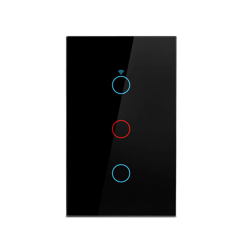 Smart Wifi Touch Switch Neutral Wire/No Neutral Wire Required US 1/2/3/4 Gang Light Switch Works with Tuya Smart Life App