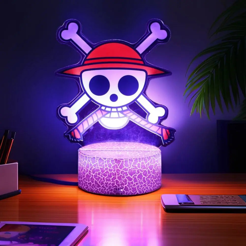 LED Night Light Anime Figure One Piece Luffy Zoro Figures Lamp PVC Action Collection Bedside Table Decoration Kid Christmas Gift