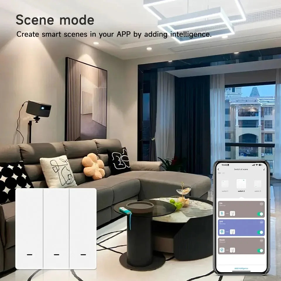 Tuya Zigbee 3.0 Smart Scene Button Switch – 1/2/3/4 Gang Wireless Remote Controller – Works with Smart Life/Tuya App & Home Assi