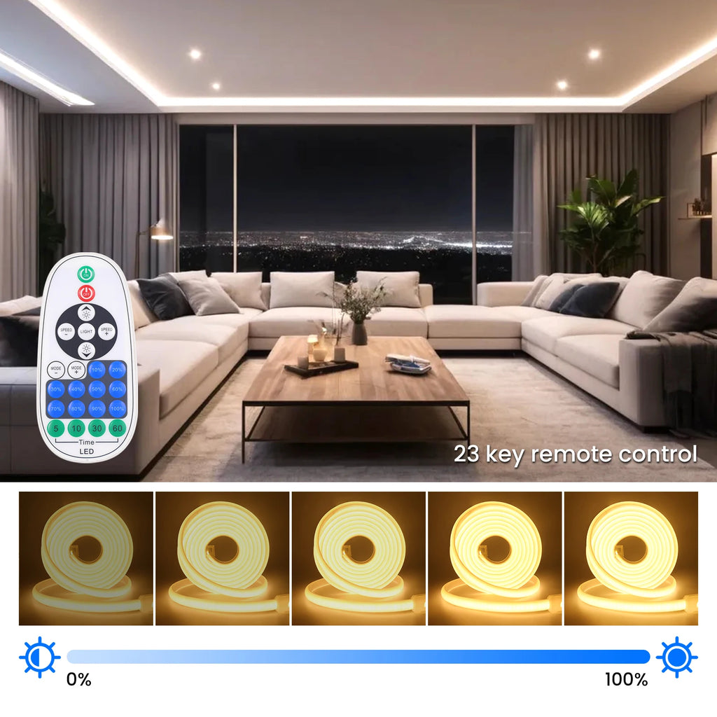 220V Smart COB Strip LED Neon Light 10M 20M 30M 288Leds/m WIFI Bluetooth Dimmable Tape IP67 Waterproof Rope For Room Outdoor