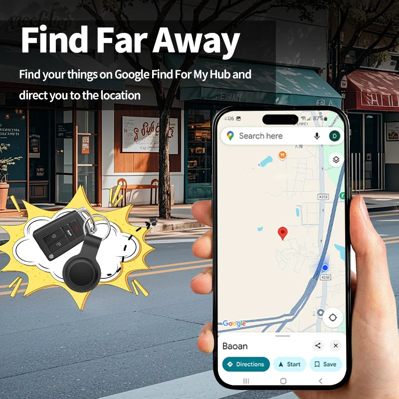 Smart Android Tracker work with Google's Find Hub App for Samsung Moto Finder Items Security Locator Protective Shell Optional